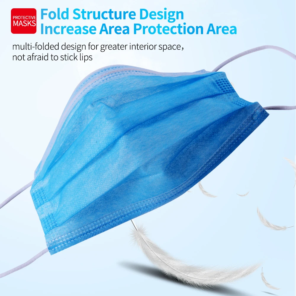 50/100 шт. рот маски 3 х слойные одноразовые нетканые для лица защиты от