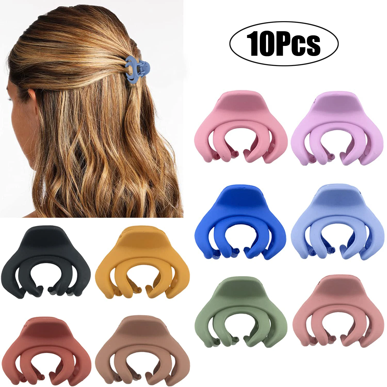 

10pcs Small Hair Clips For Women Girls Kids Tiny Hair Claw Clip For Thin/medium Thick Hair Jaw Clips Octopus Clip Nonslip