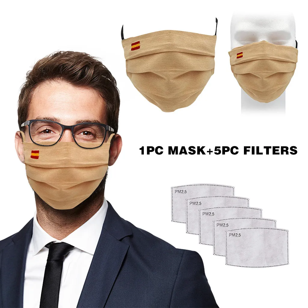 

Лидер продаж, испанская фотомаска для взрослых с вышивкой Esp, маска для лица с 5 пылезащитными фильтрами, маскарадные украшения для косплея