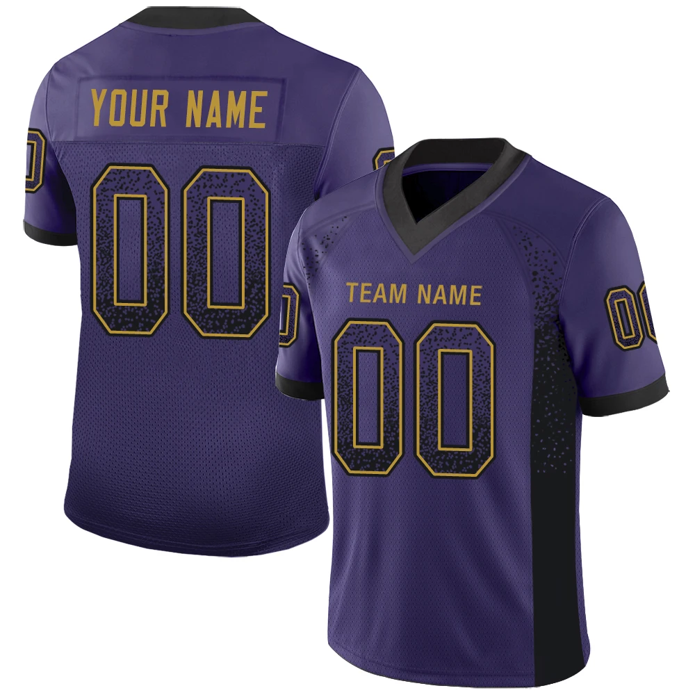 American Football Jersey Custom Design Gradient Color Printing Team Name Number Football Shirt Outdoor Rugby Jersey Men/Youth