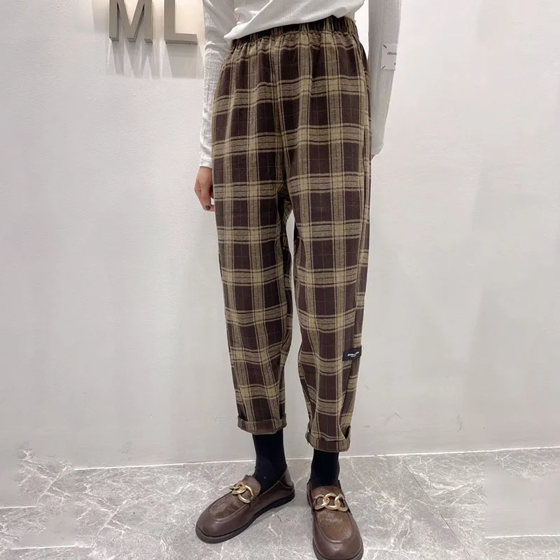 Женские осенние брюки в клетку | Женская одежда