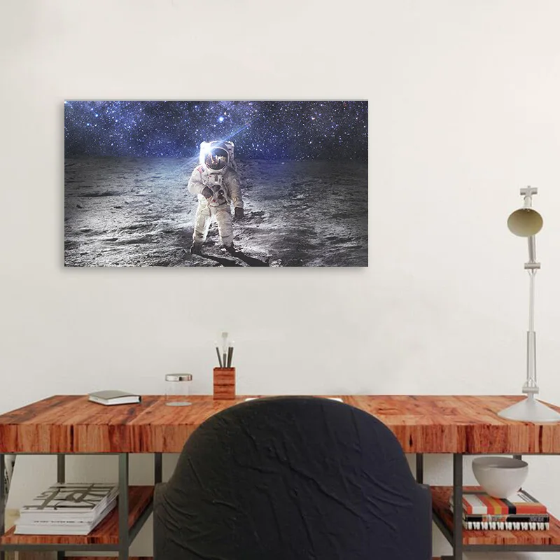 Астронавт Космос научная фантастика Плакат рамка деревянная Холст Картина