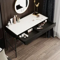 Nordic Rock Board Dressing Table Home Bedroom Furniture Simple Dressing Table Storage Cabinet Makeup Vanity Table with Mirror