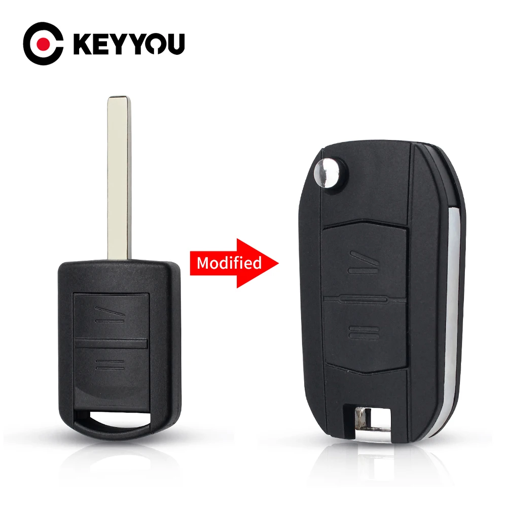 

KEYYOU 2 Buttons Modified Car Key Shell For Vauxhall Opel Corsa C Combo Tigra Meriva Agila Fob Flip Remote Uncut Key Case Cover