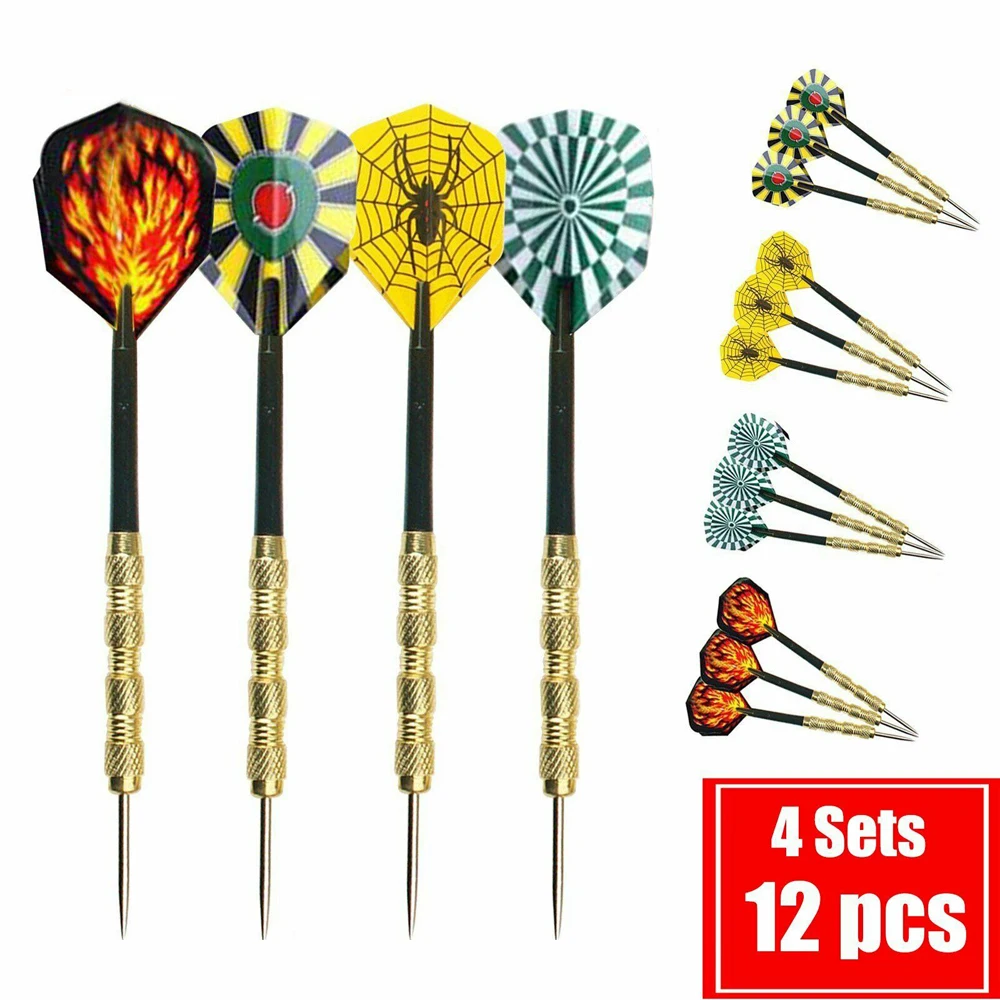 

12pcs 15.2cm 14g Steel Tip Darts Set 4 Type Professional Stainless With Brass Shafts Darts Party Entertainment Hobby Toy