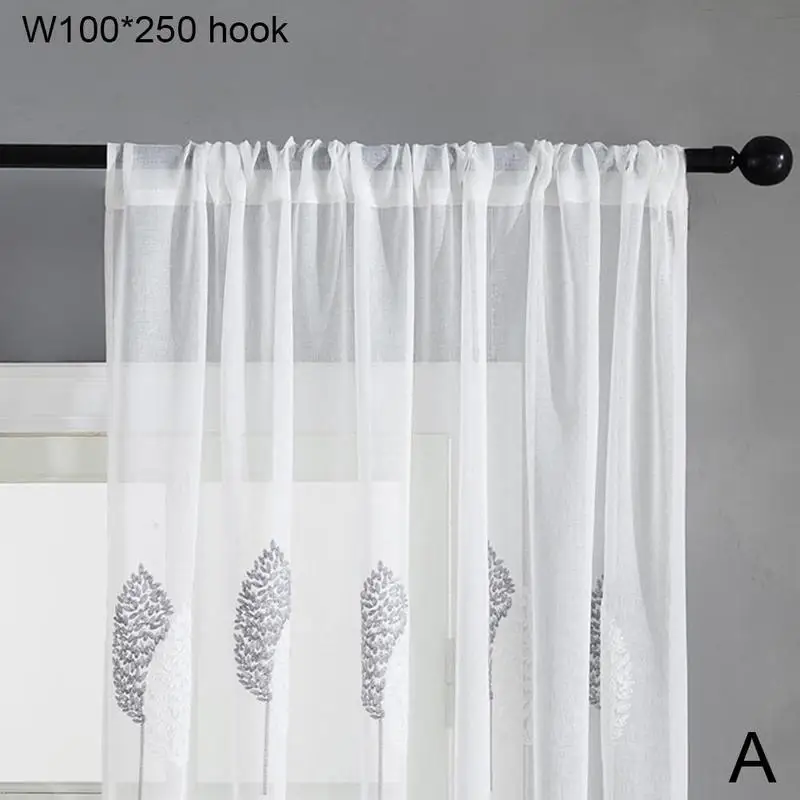 Занавески с вышивкой для окон тюлевые прозрачные шторы из органзы балкона