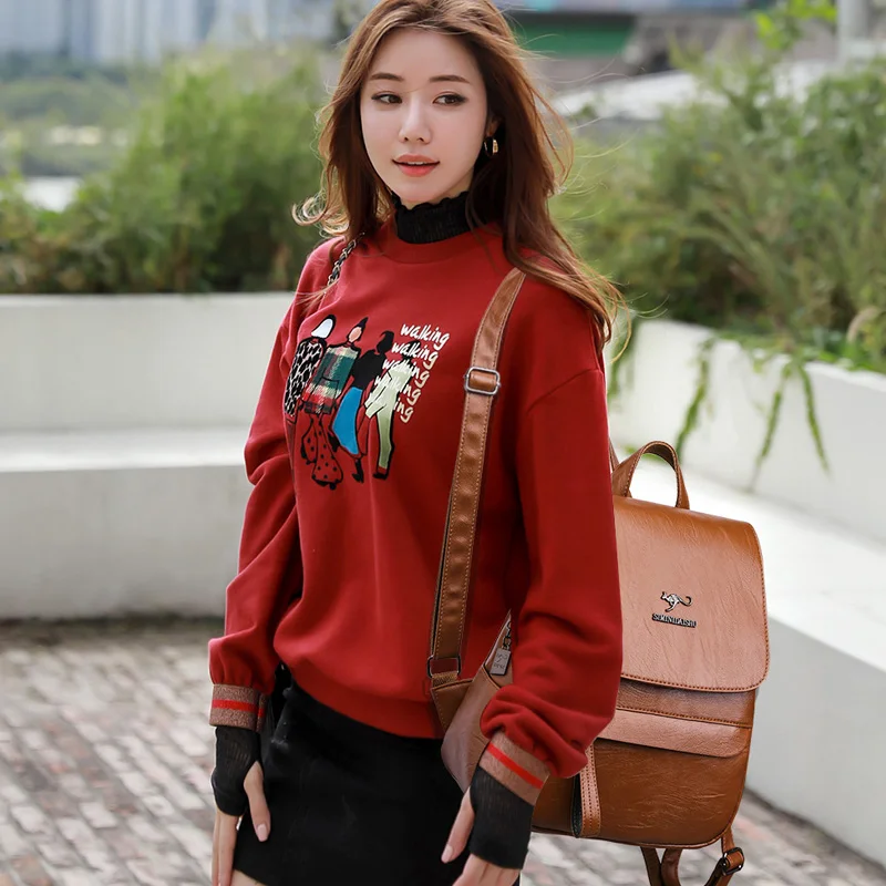 

LU.FAWN 2021 New Fashion Women's Large Capacity Leather Backpack Female Designer Girl Schoolbag High Quality Travel Bag6638