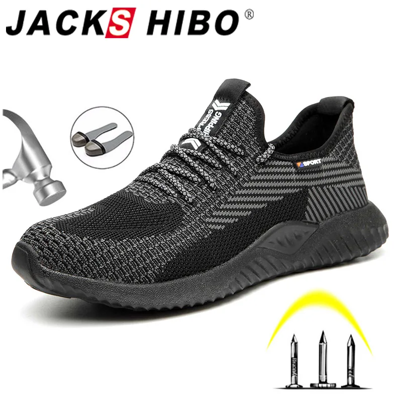 JACKSHIBO Осенняя Безопасная рабочая обувь для мужчин мужские Нескользящие ботинки