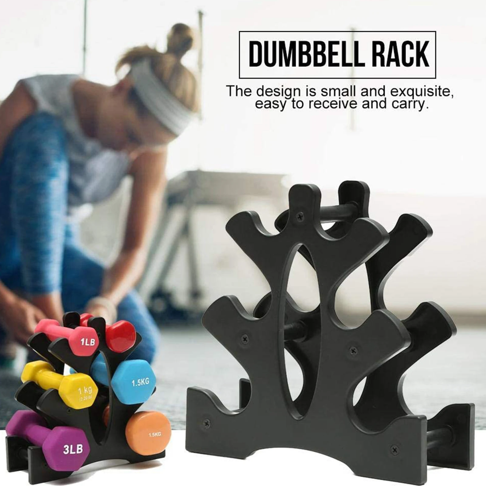

3-Tier Dumbbell Storage Rack Stand Home Gym Exercise Space Saving Weights Dumbbells Holder Tree Stand