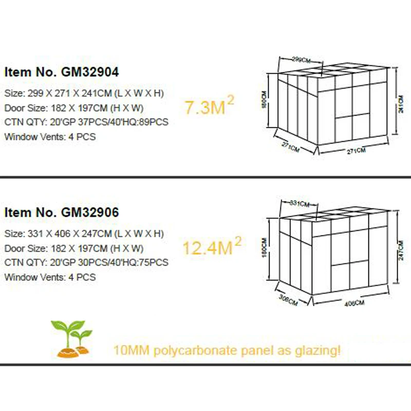 Садовая теплица с наклонной крышей и сверхпрочной алюминиевой рамой черная 9 8