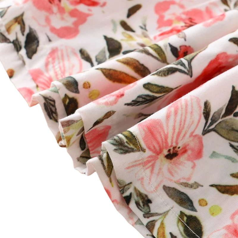 

Spring Autumn Lovely Baby Kids Girls Dresses Long Sleeve Strap Flower Print Dress With Headband Children Girl Dress