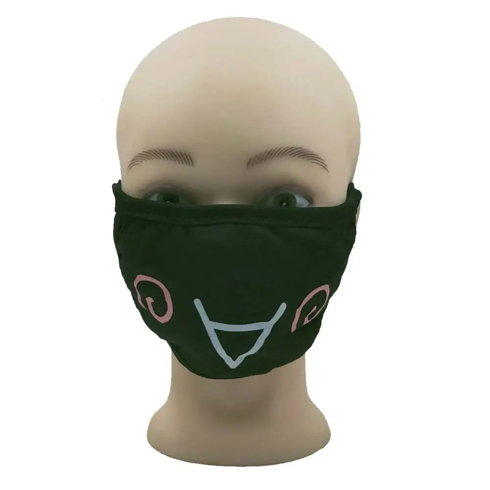 Новинка унисекс маска для рта хлопковая Пылезащитная мультипликационная лица с