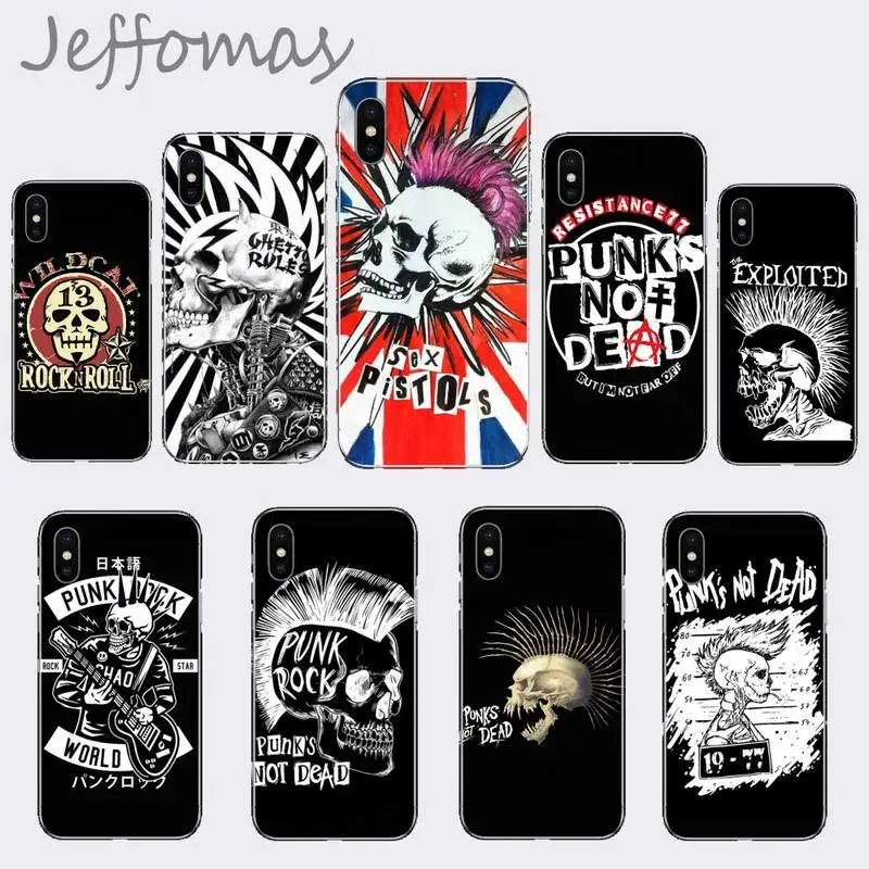 Череп в стиле панк рок чехол для мобильного телефона iphone 12 5 5s 5c se 6 6s 7 8 plus x xs xr 11 pro