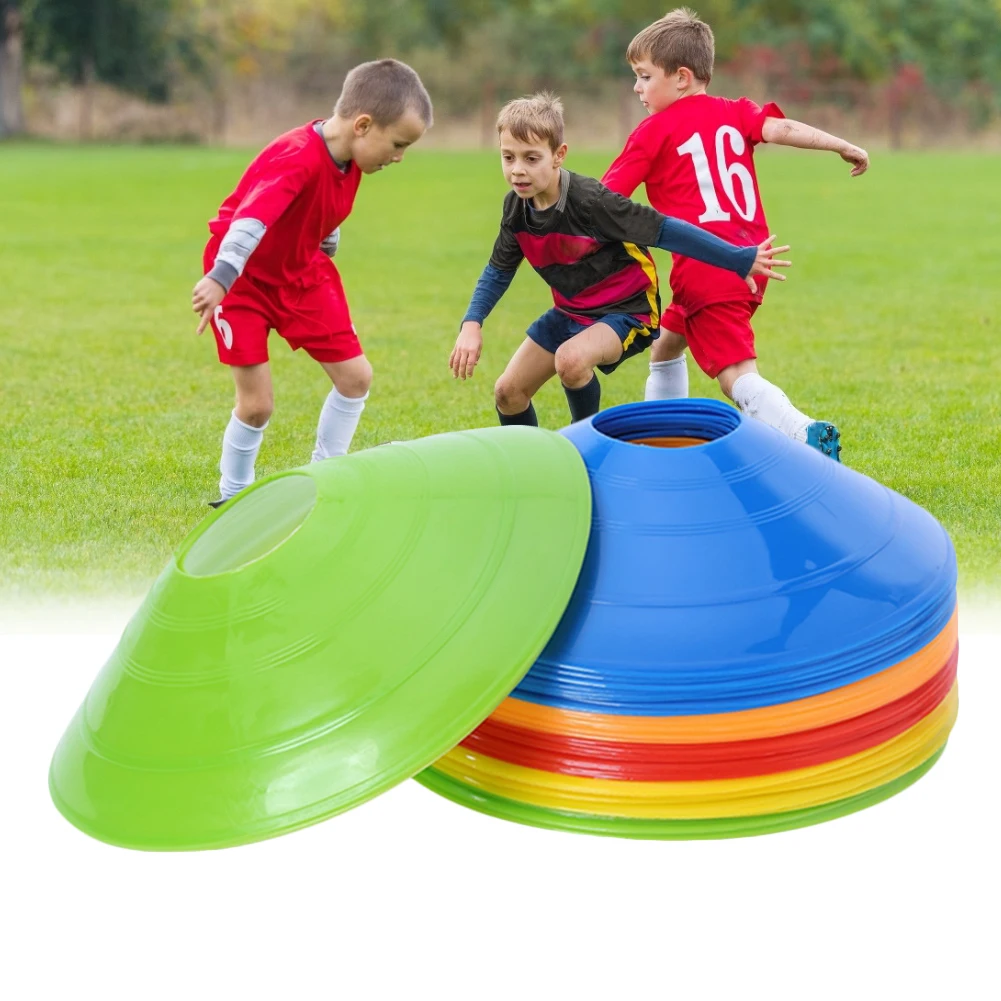 

10pcs Outdoor Soccer Training Sign Flat Pressure Resistant Cones Marker Discs Marker PE Football Training cone markers Training
