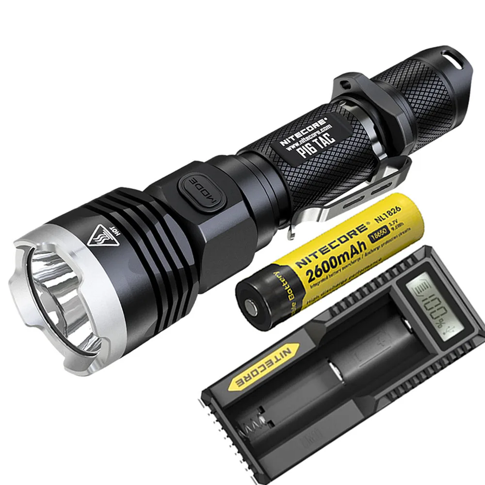 P16TAC NL1826 UM10 Тактический светильник NITECORE P16TAC P16 TAC для вспышки CREE XM-L2, максимальная дальность луча 1000 люмен, 300 м, уличный фонарь, поисково-спасательный светильник - Испускаемый цвет: P16TAC NL1826 UM10