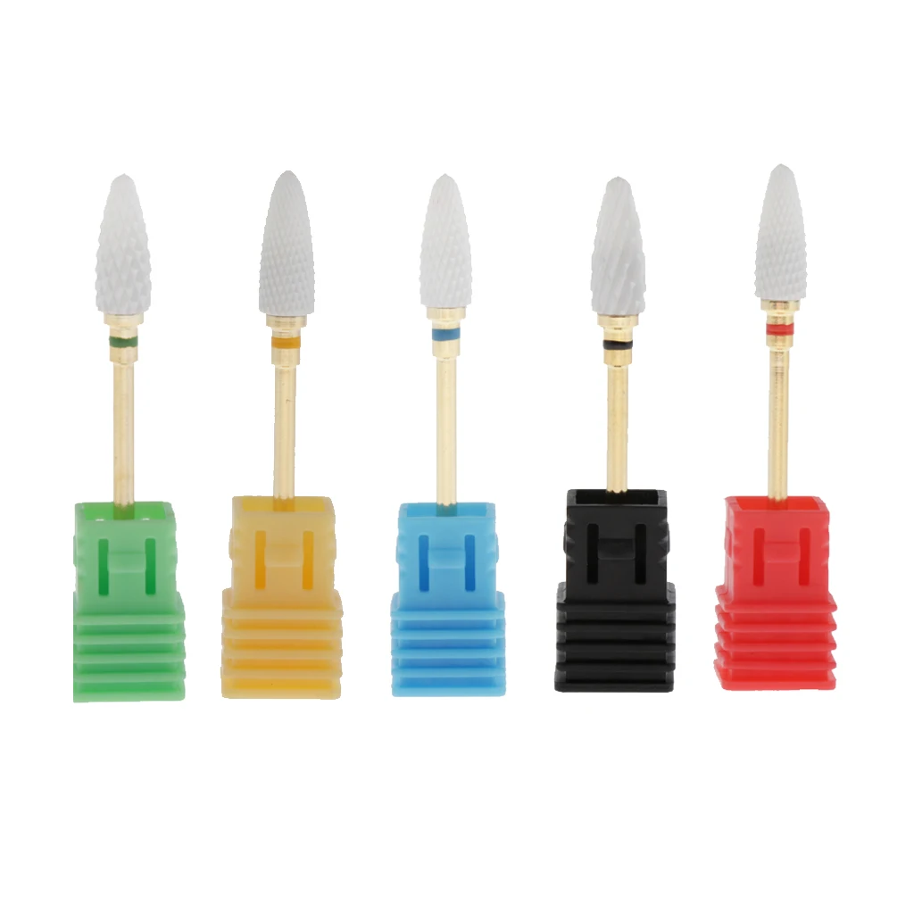 

5pcs Manicure Nail Art Files Drill Bits Set Ceramic Grinding Polishing Head Electric Nail Files Manicure Nail Art Tool