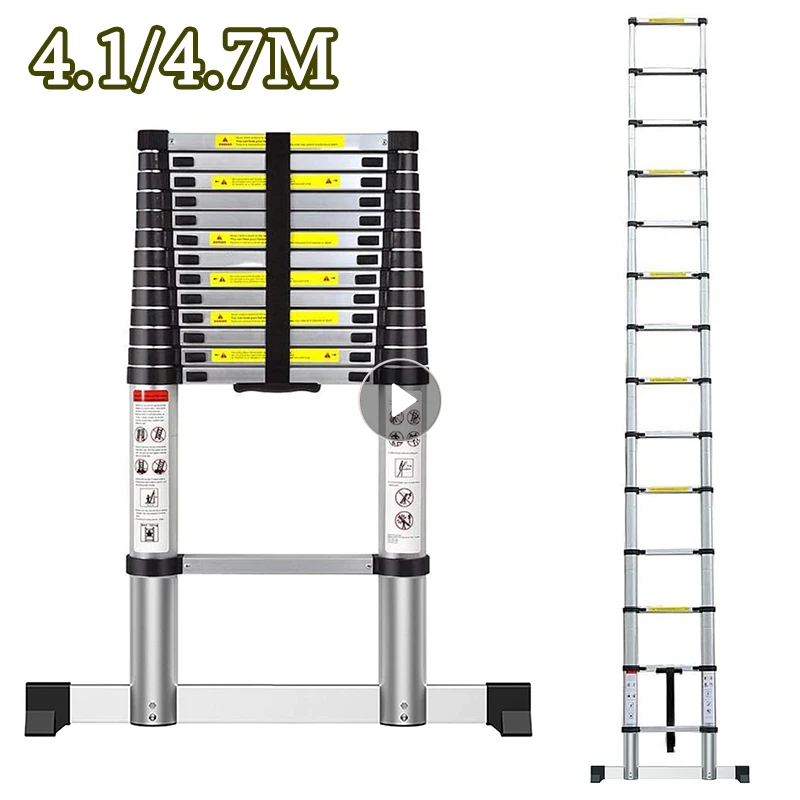 4 1/4 7 м телескопическая алюминиевая лестница Многофункциональная портативная с