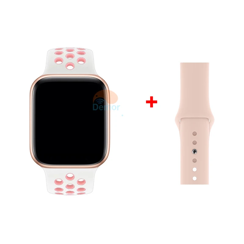 White Pink DEMOR IWO 12 Смарт-часы 44 мм 40 мм монитор сердечного ритма для мужчин и женщин умные часы для Apple iOS 9 iPhone 11 5 8X10 Android телефон - Цвет: White Pink