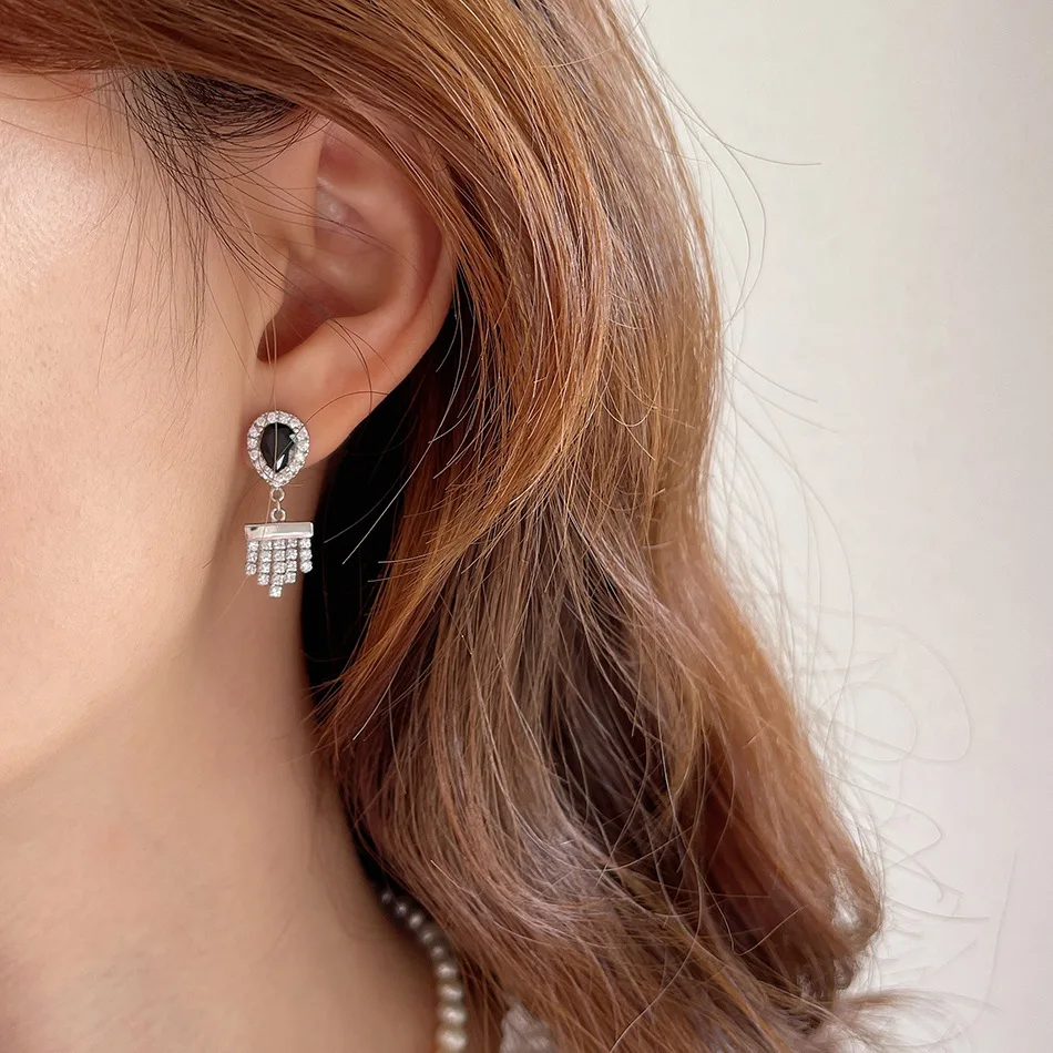 

Zircon Earrings Gift For Women 925 Sterling Silver Dorp Earring Designer Geometric Gold Earings Aretes De Plata Jewelry