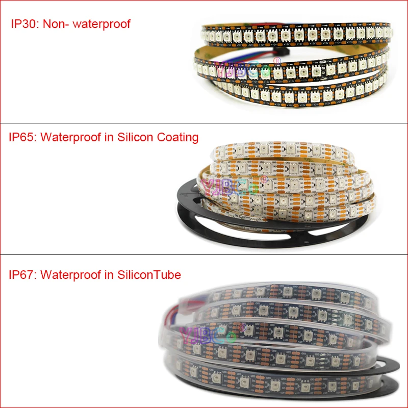 5m DC12V WS2815 LED Strip full color Light addressable Dual-Signal WS2812 Updated 5050 RGB Pixels Lamp Tape 30/60/144 LEDs/m | Освещение