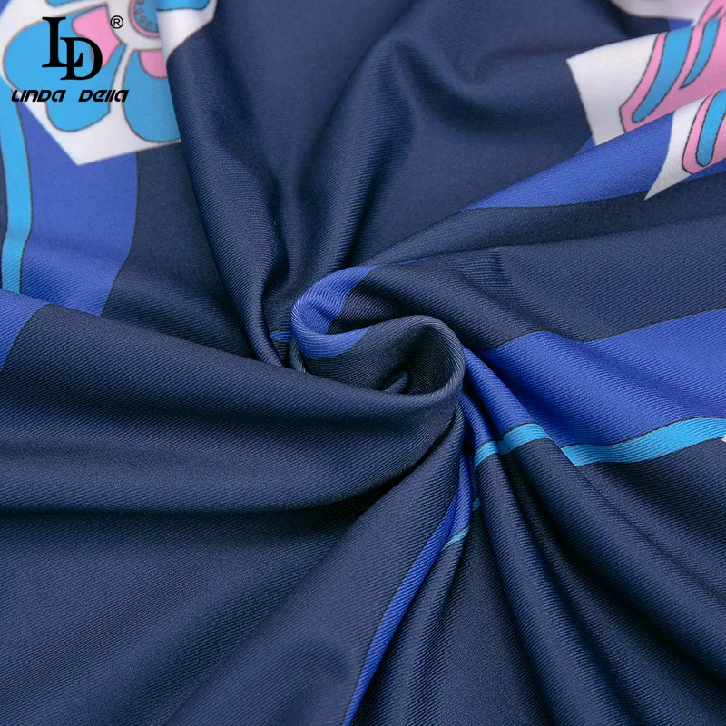 

LD LINDA DELLA Fashion Runway Summer Loose Floor-Length Long Dress Women O-Neck Batwing Sleeve Print Female Vintage Maxi Dress