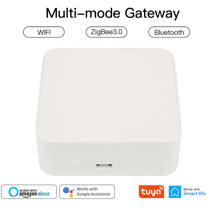 

Шлюз Tuya ZigBee многорежимный, хаб с Wi-Fi, Bluetooth, совместимый мост с сетевым интерфейсом, дистанционное управление для умного дома
