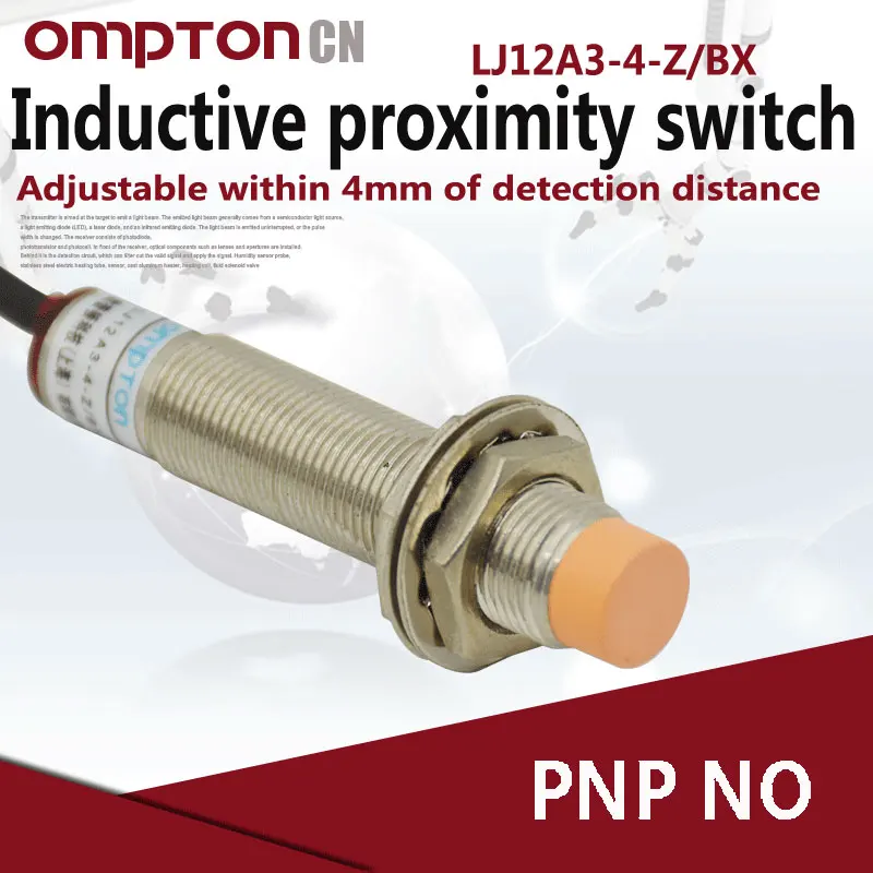 

LJ12A3-4-Z/BX PNP NO Inductive proximity switch Working power 6-36VDC Detection distance 0-4mm Output current 300mA max