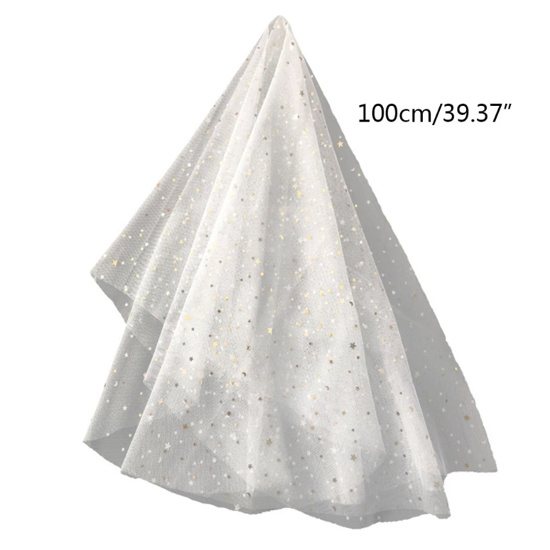 

Women Sequins Stars Moon Short Wedding Veil Cathedral Ivory Bridal Headdress Bride Marriage Accessories