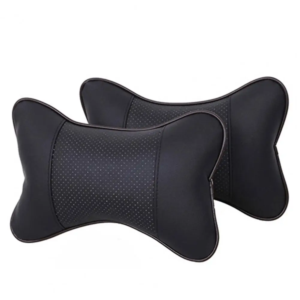 

Headrest Hole-digging Neck Support Faux Leather Auto Safety Pillow for Car
