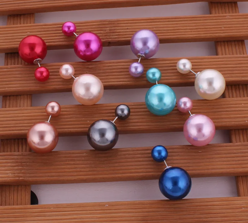 

New Maxi Double Sides Big Ball Earrings Simple Style Candy Color Rubber Bead Stud Earrings for Women Accessories Bijoux