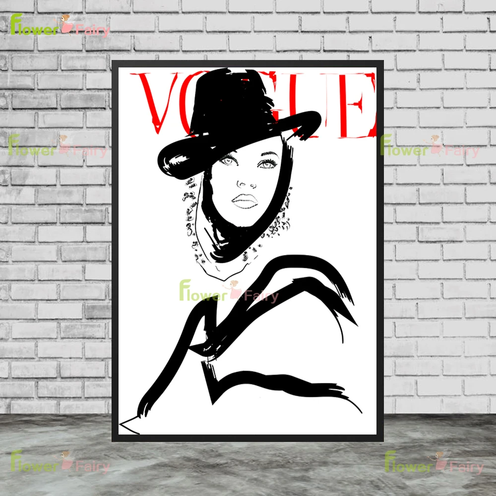 

Fashion Girl Vogue Modern Women Posters Wall Art Canvas Painting Nordic Poster Wall Pictures For Living Room Home Decor Unframed
