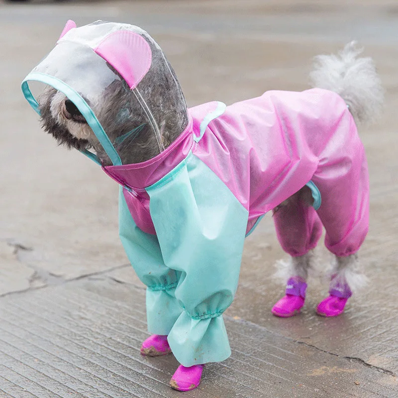 Модная одежда для домашних животных плащ собак прозрачный Дождевой Плащ