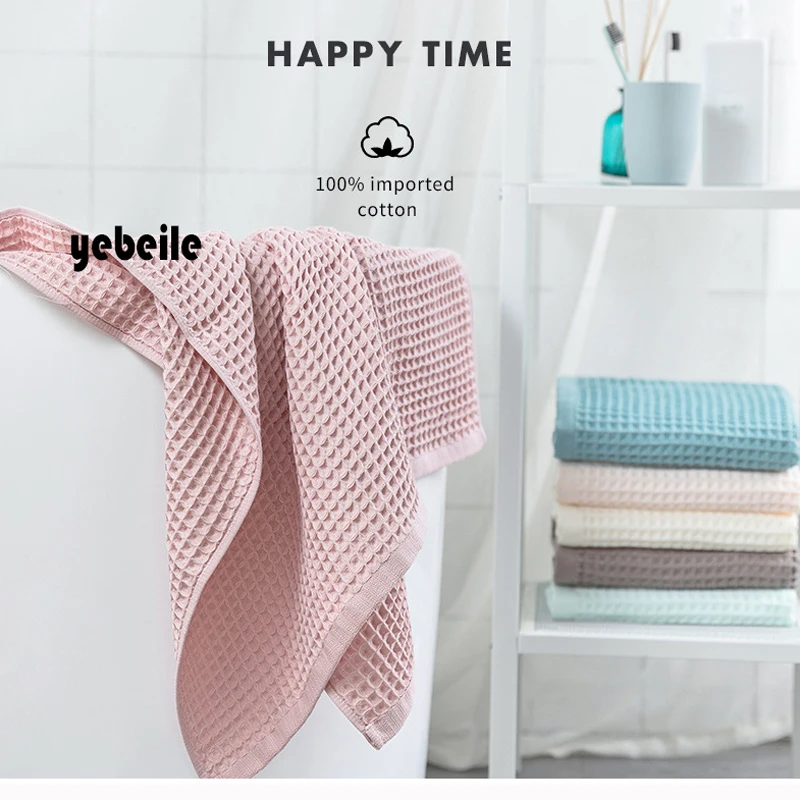 Yebeile 100% Cotton star hotel bath Towel beach/SPA for Adults Quality Gift grid Towels Washcloth beauty salon | Дом и сад