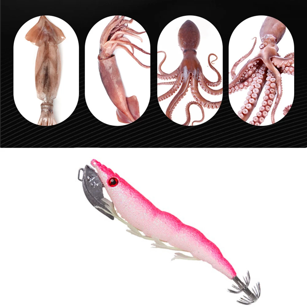 От волдырей 25 г 13 см кальмар крюк деревянная креветка приманки светящееся ваша