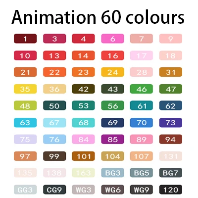 60 Animation set Эскиз маркер для белой доски набор Твин Маркеры кисть для рисования манга Архитектура дизайн товары для рукоделия - Цвет: 60 Animation set