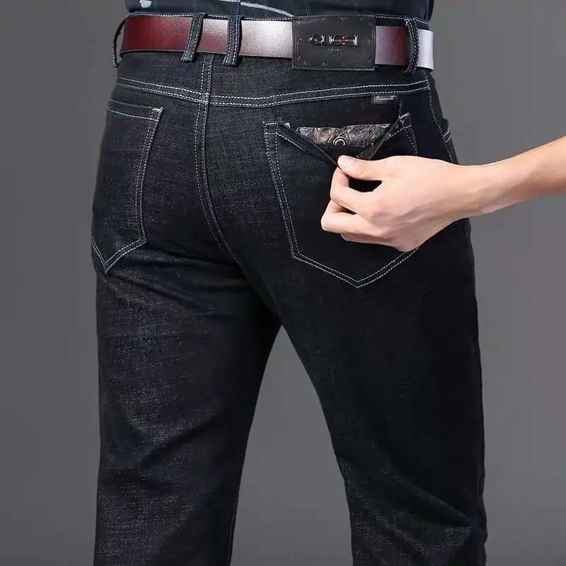VOMINT Новый Для мужчин повседневные джинсы на подкладке из хлопка содержащий микро