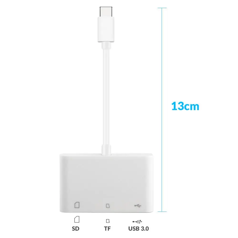 Адаптер для чтения карт памяти 3 в 1 USB C SD/TF iPad Pro Samsung Galaxy S9/S8 Huawei P20Pro и т. Д. |