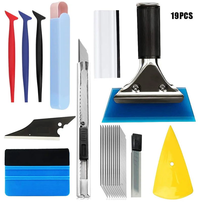 

Carbon Fiber Vinyl Film Sticker Car Wrap Tool Kit Car Accessories Auto Window Tinting Magnetic Squeegee Razor Scraper Set