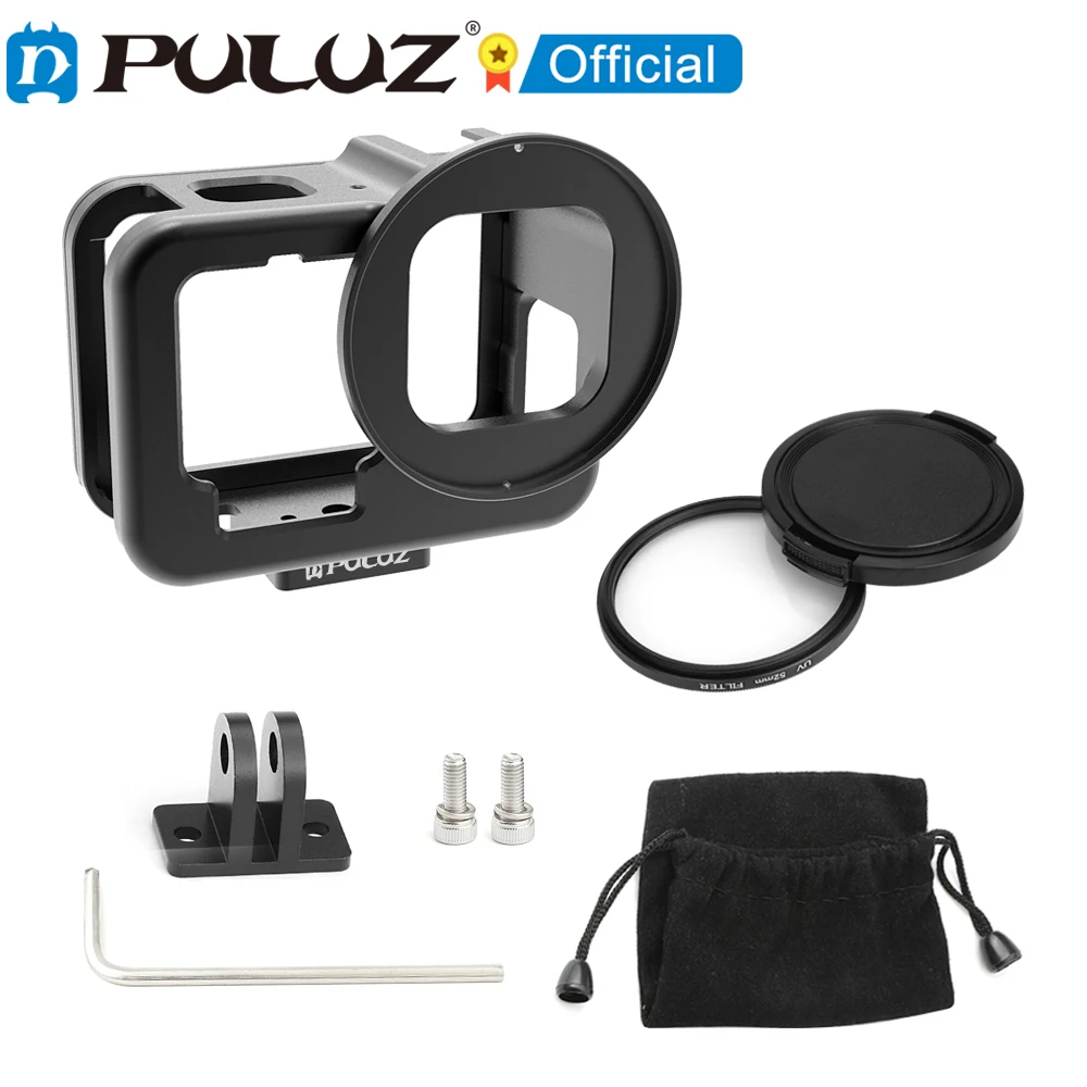 Case para Gopro Escudo da Liga de Alumínio Protetora para Gopro Puluz Câmera Habitação Hero Preto Case Gaiola Acessórios 9
