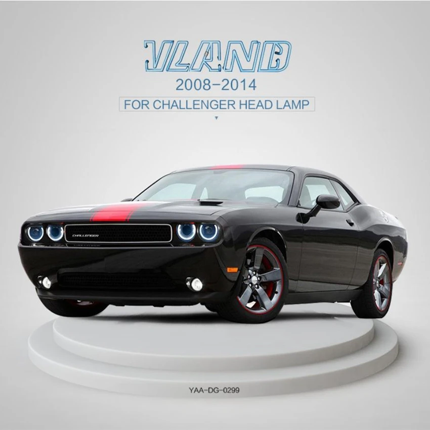 VLAND завод для автомобильных фар для Challenger светодиодный головной фонарь 2008 с поворотным сигналом с последовательным индикатором