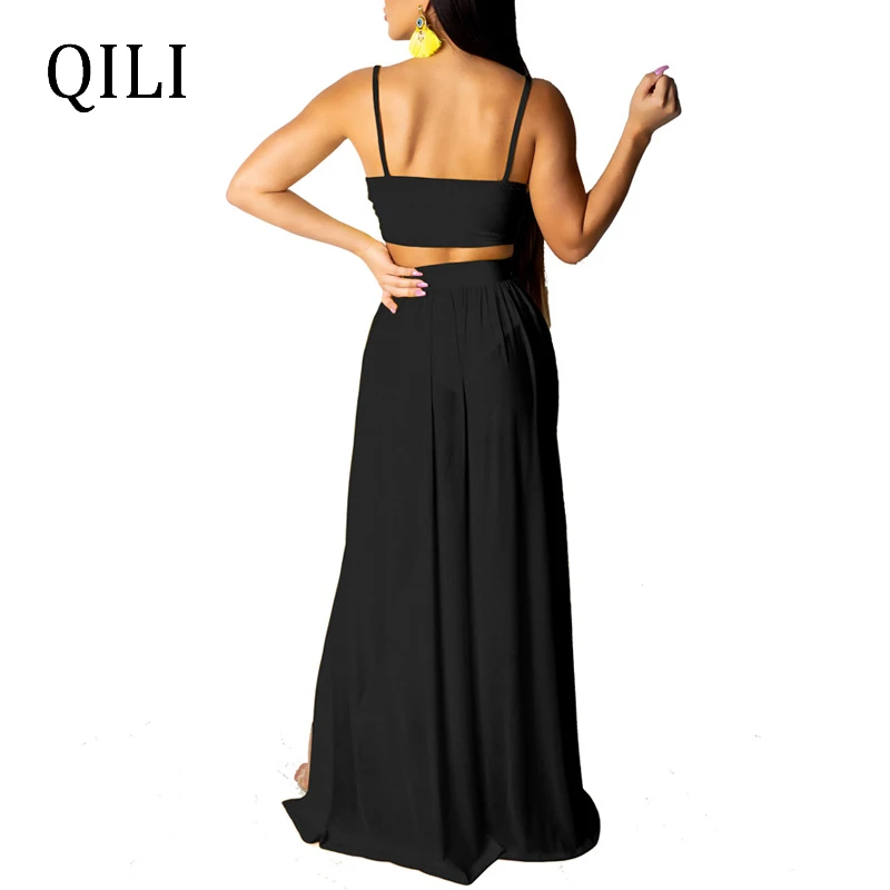 Пляжное шифоновое платье QILI черное желтое розово-красное комплект из двух