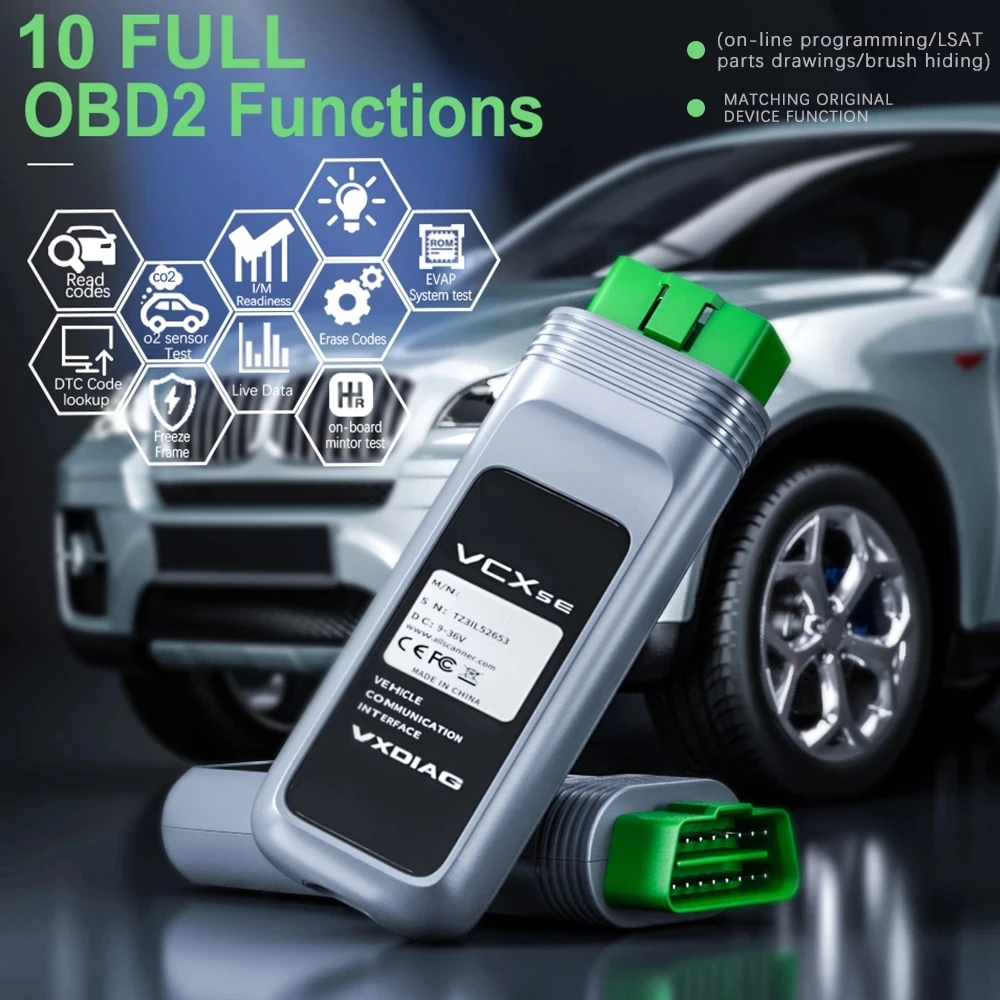 VXDIAG VCX SE для Benz obd2 диагностический инструмент Mercedes ECU онлайн-сканер кодирования C6