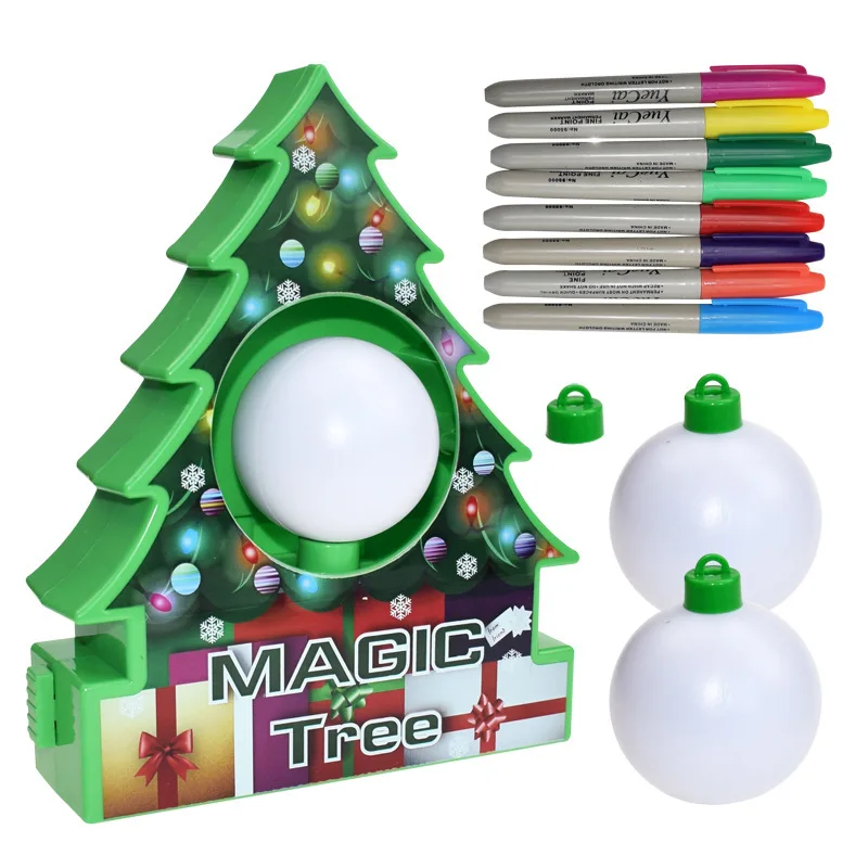 

Kids DIY Christmas Ornaments Graffiti Christmas Tree Magic Tree Electric Painting Ball Gifts New Year Gifts For Kids