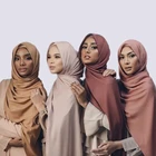 Женский элегантный скромный Мусульманский Исламский шифоновый шарф-пузырь, мягкий легкий хиджаб для магазинов, бандана, головной платок, 2021