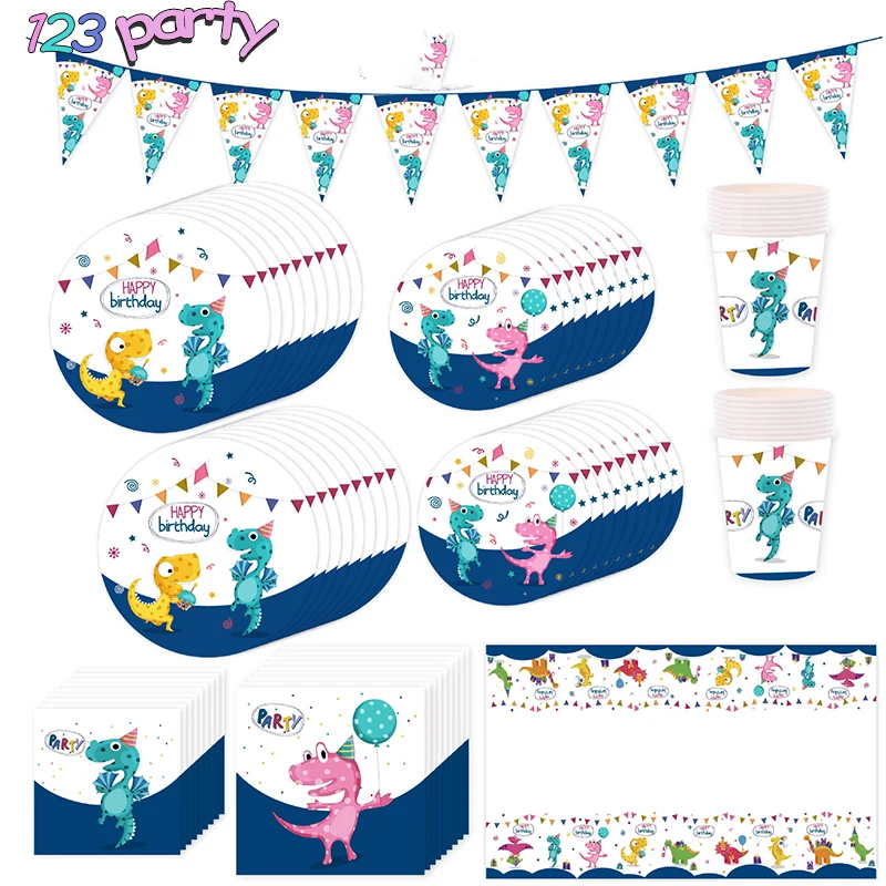 Одноразовая посуда с рисунком динозавра украшение для дня рождения детские