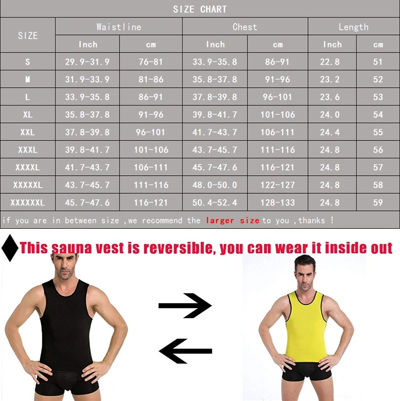 

S-5XL Slimming Body Shaper Neoprene Sauna Vest Men Weight Loss Gym Shirts Sports Top Jacket Waist Trainer Belt Shapewear New