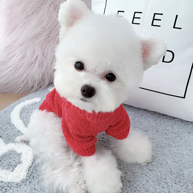 Зимняя одежда для собак домашних питомцев с принтом в виде сердца свитер