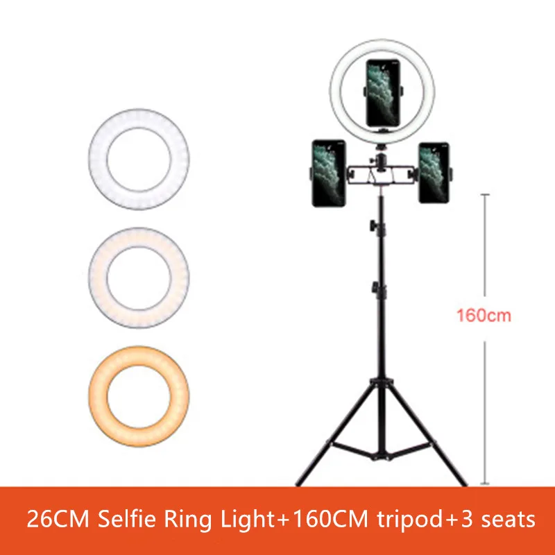 

USB Charge 26CM LED Selfie Ring Light with Tripod for Selfie Phone Video Photography Lighting Makeup Enhancing Fill Light NEW
