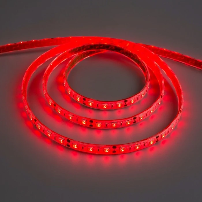 Светодиодная лента 12В SMD5050 5 м IP68 60 LED 14.4 Вт/м 14 16 Лм/1 DC КРАСНЫЙ 883955|Светодиодные