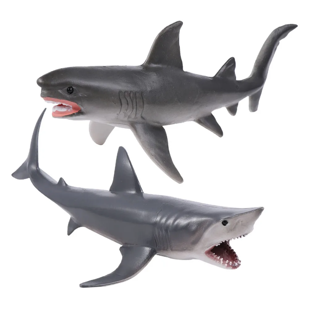 

2Pcs Marine Animals Model Shark Model Simulation Shark Animals Model